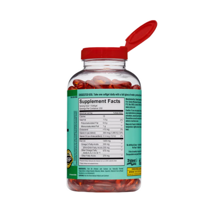 Kirkland Signature Wild Alaskan Fish Oil 1400mg dietary supplement bottle front view featuring 230 softgels and heart health support.