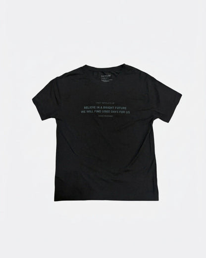 Leox Hub BAYFLOW Japan Bright Future slogan t-shirt in soft rayon-blend fabric featuring chest graphic print