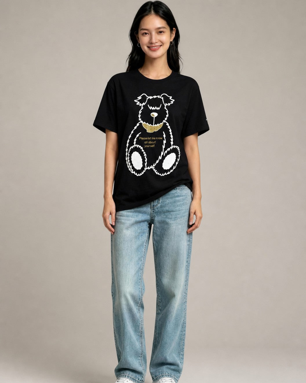 Leox Hub cute puppy graphic t-shirt featuring adorable dog portrait illustration print