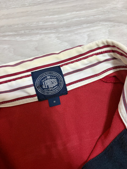 Leox Hub vintage J.PRESS red polo shirt featuring striped collar detail