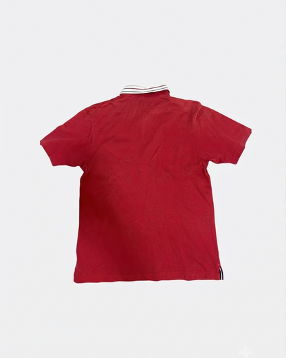 Leox Hub vintage J.PRESS red polo shirt featuring striped collar detail